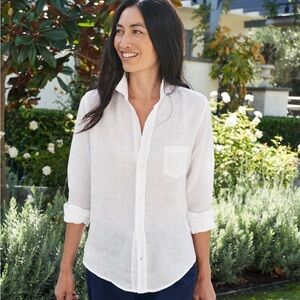 Frank & Eileen Barry Linen Shirt Large White
